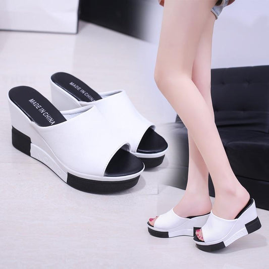 Women Summer Sandals Women's Pure Color Sandals Fashion Casual Thick Bottom Sandals