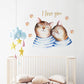 Cute Lovely Cartoon Cats Couples Wall Stickers Paws Prints For Kids Room Bedroom Art Decals Home Dec