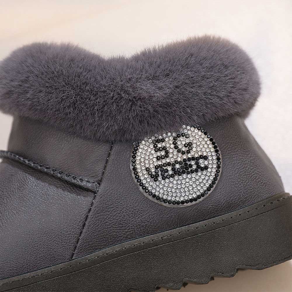 Waterproof Non-slip Warm Cotton Shoes  Snow Boots Women's Winter Short Tube Thick Bottom and Velvet Thickening