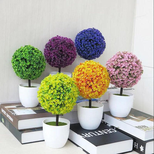 Home Garden Decor Fashion Multicolor Artificial Plastic Plant Bonsai