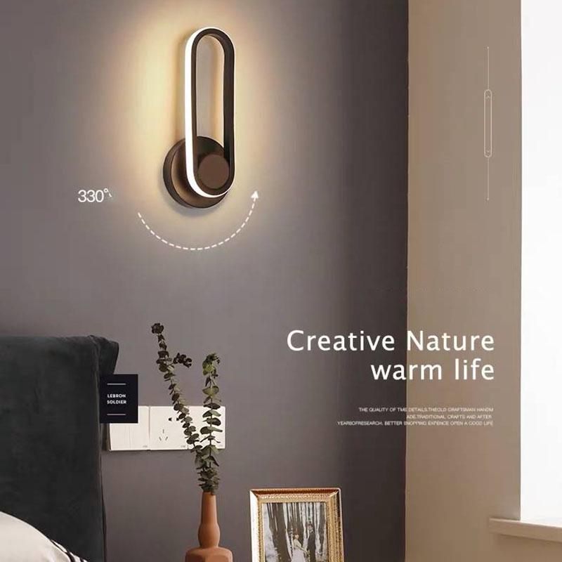 LED wall lamp adjustable bedside lights bedroom staircase study living room rotatable wall lamps