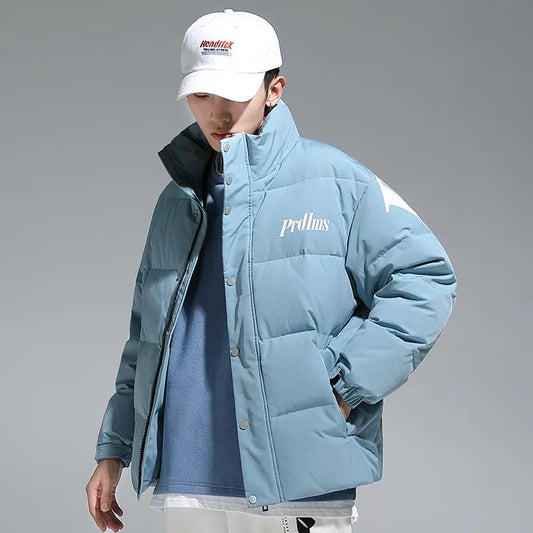 Winter Short Men's Down Jacket Chinese Style Couple Handsome Thick Warm Jacket