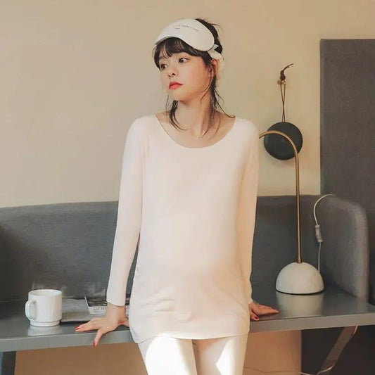 Maternity Suit Two-piece Autumn and Winter Clothes Derong Qiuyi Long Trousers Primer Thermal Underwear Winter Pajamas Maternity Suit