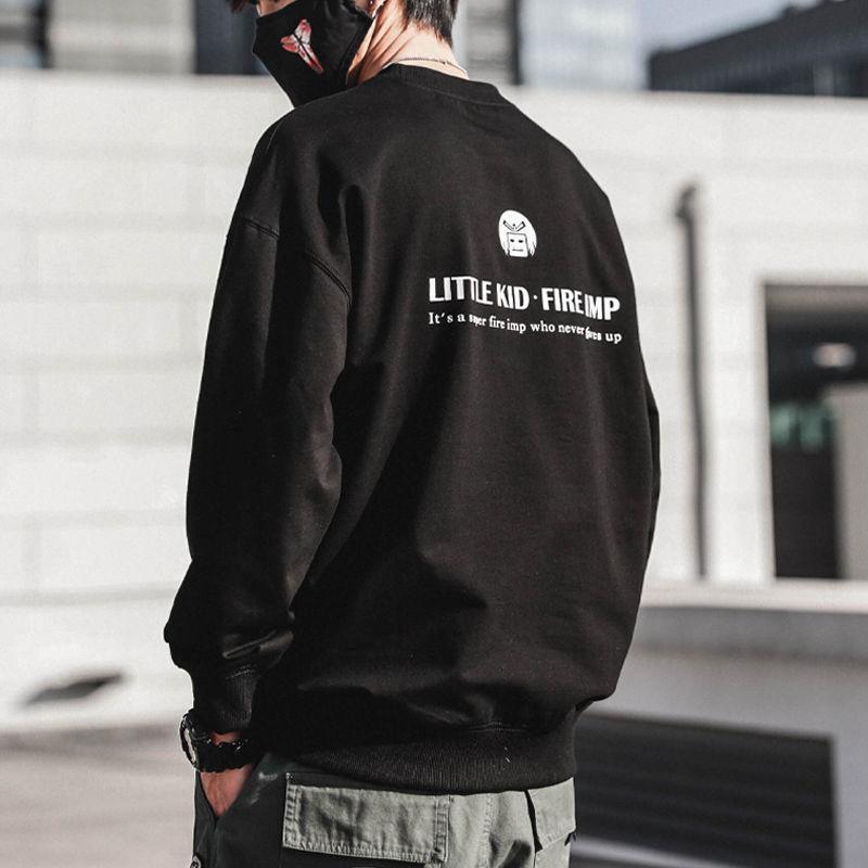 Round Neck Sweater Men's Hoodless Autumn and Winter Tops Ins Tide Brand Loose Large Size Trend All-match Jacket To Keep Warm and Comfortable