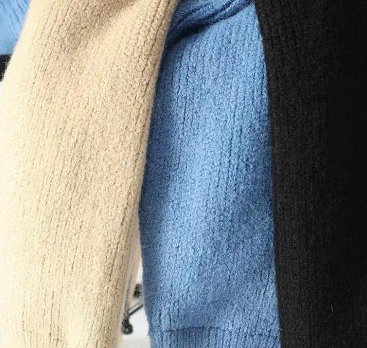 Fall/Winter Men's Sweater Round Neck Warm Knit Sweater Half Turtleneck Sweater Youth Men's Clothing
