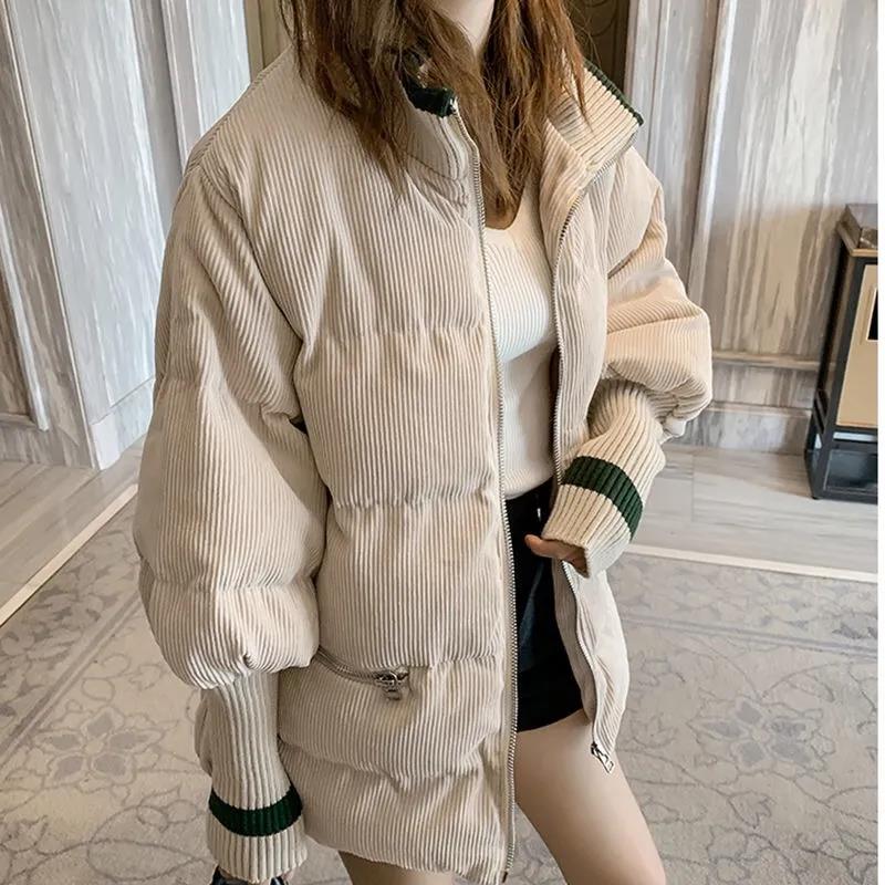 Winter Down Jacket Korean Version of Loose Corduroy Cotton Jacket Thick Warm Women's Short Down Jacket