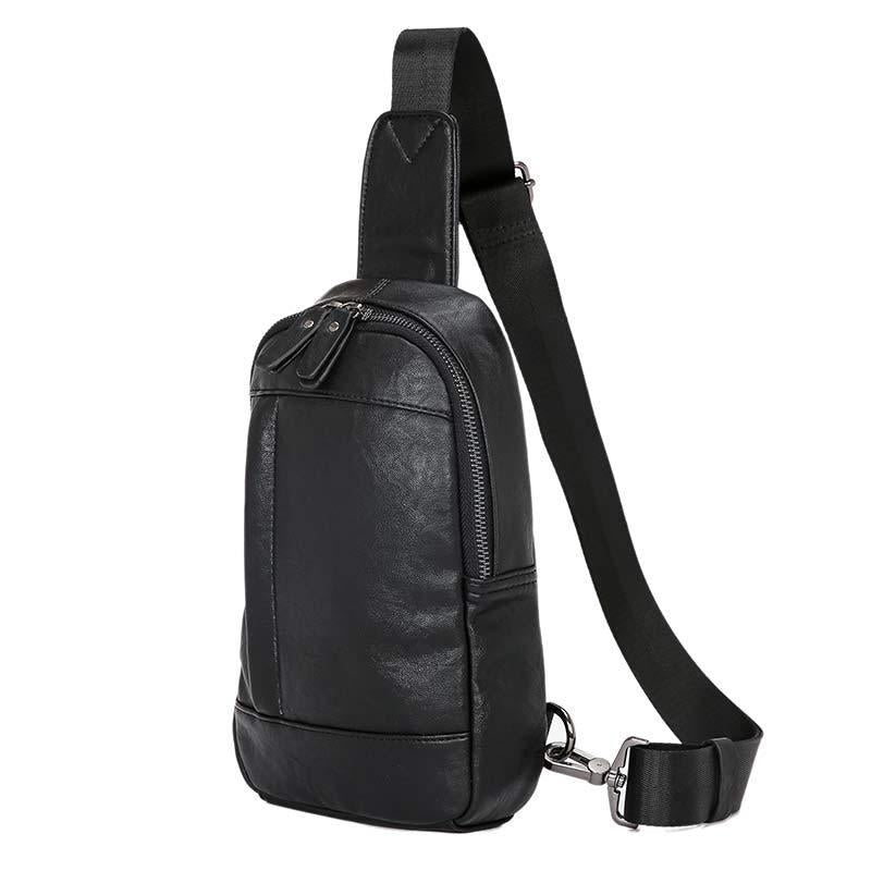 Chest Bag Black Men Waterproof Multi-pocket Crossbody Outdoor Sports and Fitness Shoulder Bag