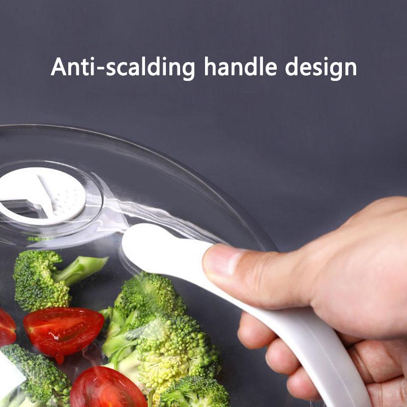 Microwave Oven Food Cover Transparent Anti Sputtering Cover Handle Reusable Airtight Food Covers Home Handle Heat Resistant Lid