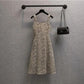Plus Size Women's Short Sleeve Dress Set Women Summer Suit Floral Dress Suspender Blazer Two Pieces Sling Leopard Print Floral Top Skirt Set