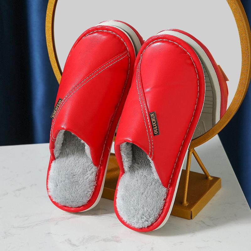 Autumn and Winter Pure Cotton Slippers Indoor Non-slip Soft-soled Shoes Warm Simple Plush Cotton Shoes