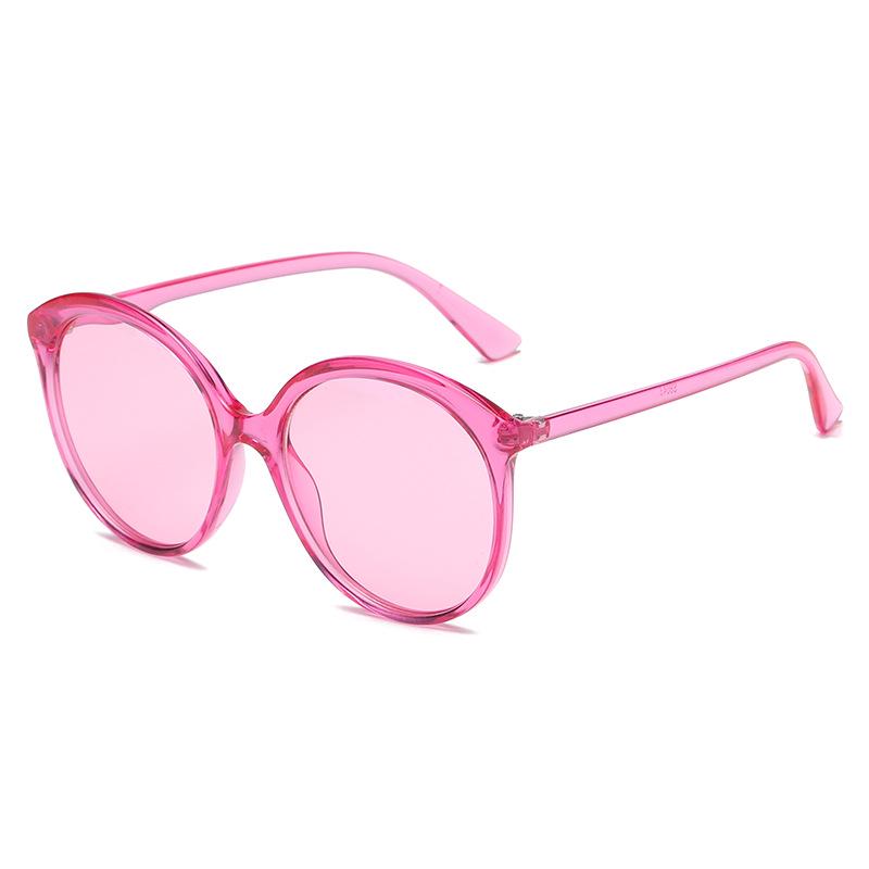 WTEMPO Sunglasses female big box pink sunglasses female big face sun glasses round sunglasses