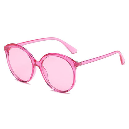 WTEMPO Sunglasses female big box pink sunglasses female big face sun glasses round sunglasses