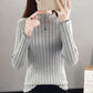 Autumn and Winter Knitted Casual Sweater Long-sleeved Slim-fit Pullover Bottoming Shirt Half High Neck Women's Sweater