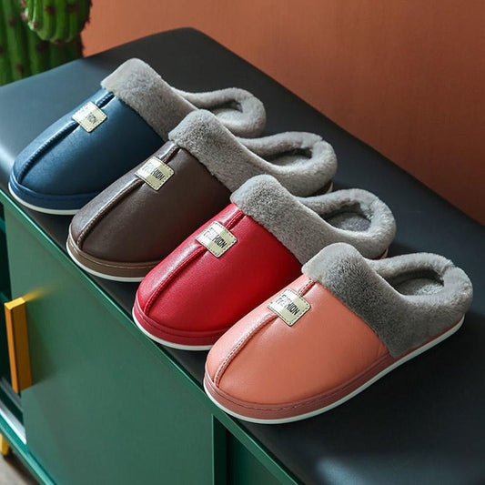 Cotton Slippers Men's Home Winter Indoor Warm Waterproof Couple Cotton Shoes