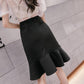 Mermaid Skirt Women Sexy Tight A-line Pleated Skirt Hip Skirt  Elastic Waist Club Casual Home Office