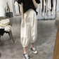 WTEMPO Lantern Pants M-XXXL Cotton Pants Big Pocket Women Spring and Summer Loose Elastic Waist Solid Color Casual Trousers