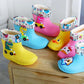 Rain Boots for Kid Plush Warm Winter Rain Shoes Child Cartoon Waterproof Rainboots