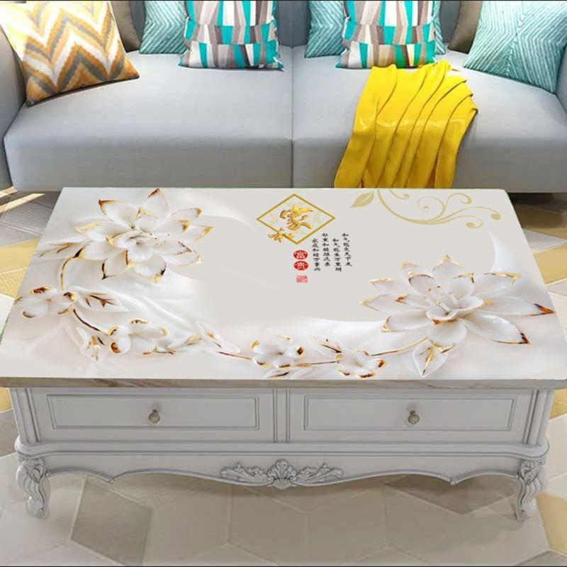 Guofeng Printing PVC Opaque Table Mat Waterproof and Oil-proof Disposable Soft Glass Coffee Table Desktop Protective Rubber Pad