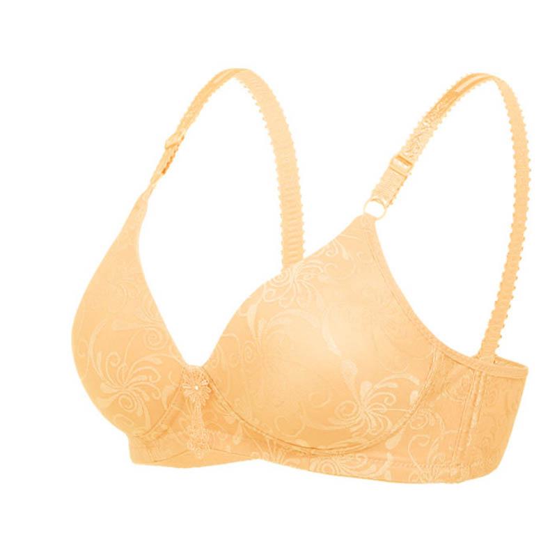 Ladies No Steel Ring Thin Push Up Bra Sexy Lace Print Comfortable Breathable Skin-Friendly Soft Bra