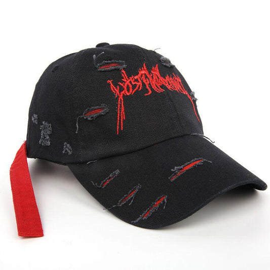 GD Men Cotton Fitted Adjustable Baseball Cap Women's Ripped Hip Hop Bone Casquette Gorros Snapback H