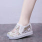 Increase Women's Cloth Shoes In Spring and Summer Hollow Embroidery Women's Single Shoes Casual Net Shoes