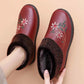 Winter Waterproof Leather Women's Cotton Shoes Plus Velvet Warmth and Non-slip Soft Sole Leather Shoes