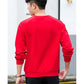 Men's Spring and Autumn Cotton Shirt Pullover Round Neck Long-sleeved Loose Casual Printing Sportswear Male Loose Red Black Tracksuit Sport Costume