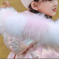 Girls' Warm and Windproof Down Jacket Children's Clothing Plus Velvet Mid-length Thickened Shiny Coat