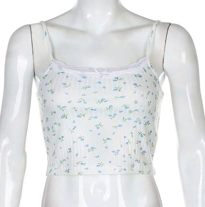 Summer Ladies Vest Small Fresh Floral Lace Stitching Camisole