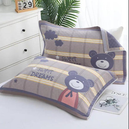 Cotton Gauze Pillow Towel Large Pair High-end Adult Thickened Couples Do Not Shed Hair Do Not Fade Pillow Towel