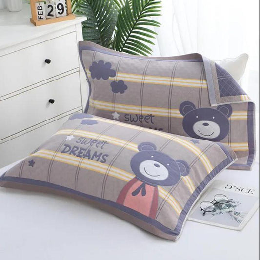 Cotton Gauze Pillow Towel Large Pair High-end Adult Thickened Couples Do Not Shed Hair Do Not Fade Pillow Towel