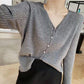 Autumn and Winter Fashion Sweater Pure Color Casual Knitted Jacket V-neck Young Women Cardigan Sweater