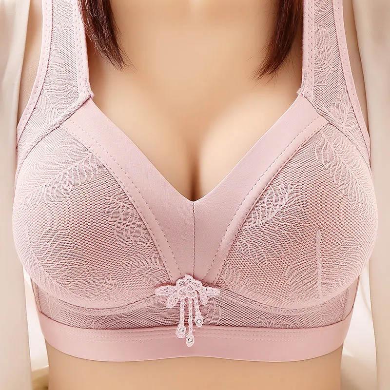 Women's Bra Large Size Breathable Anti-sagging Vest Side Gathering No Steel Rings Receiving Side Breast Lifting Adjustable Bra