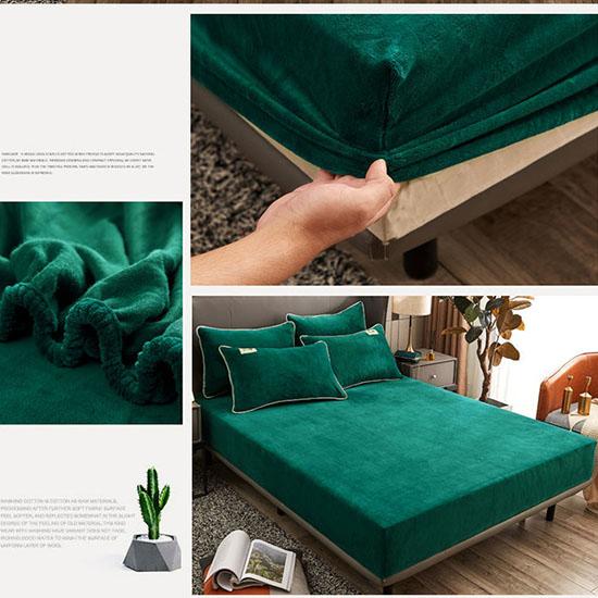 3pcs/set Thick Coral Velvet Mattress Cover Crystal Velvet Bedspread Plus Velvet Flange Winter Warm Bed Cover