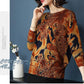 Women's Printed Knit Sweater High-end Cashmere Sweater Round Neck Ethnic Base Sweater Plus Size Warm Pullover Jumper