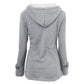 Coats for Women Winter Hooded Jacket Black  Gray Solid Casual Slim Warm Parkas