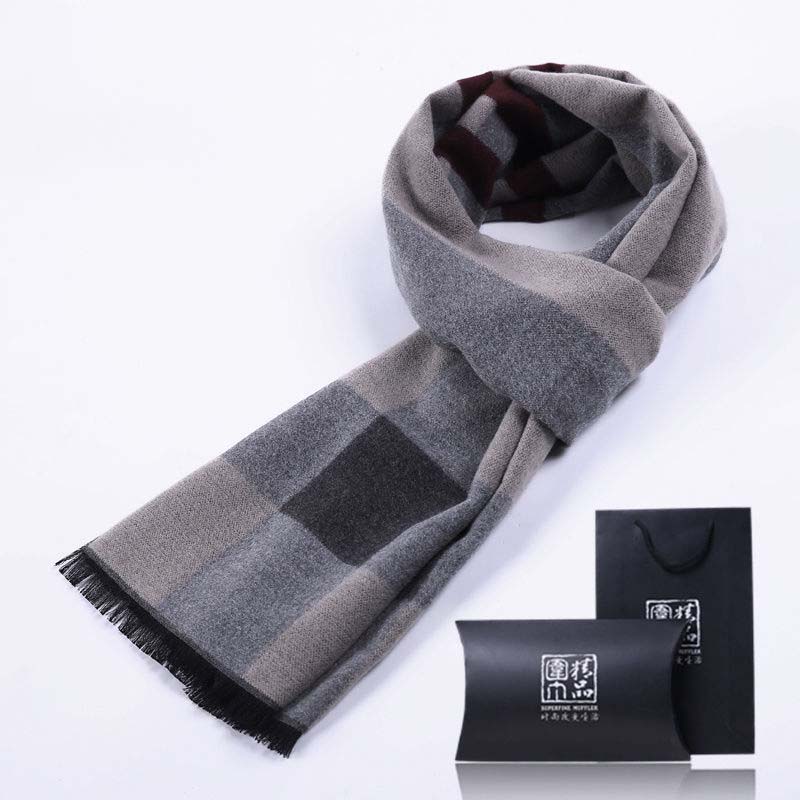 Autumn and Winter Men's Scarves Young Middle-aged Men Thick Warm Scarf