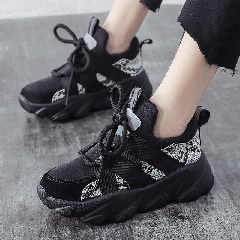 Harajuku Style Spring  Summer Sports Shoes Female Students Korean Sports Shoes Increased Casual Breathable Running Shoes