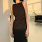 Red Suspender Dress Summer 2021 New Popular Sexy Slim Slimming Outer Wear One Word Collar French Sleeveless