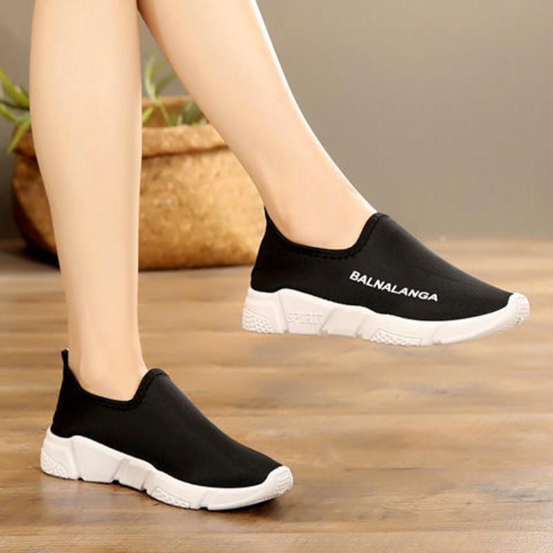 Spring  Autumn Fashion Ladies One-step Korean Version  All-match Breathable Non-slip Flat Soft Sole Sports Casual Shoes