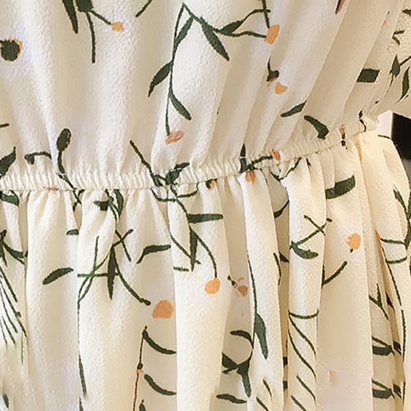 Summer Dress Loose Chiffon Floral Small Fresh Summer Mid-length Large Size Chiffon Dress Large Skirt Fabric Light and Breathable