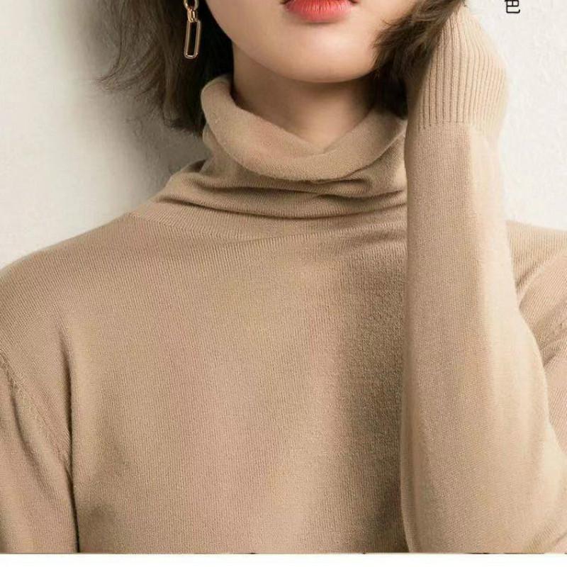 Turtleneck Slim Bottoming Sweater Long Sleeved Autumn Winter Solid Color Sweater Women