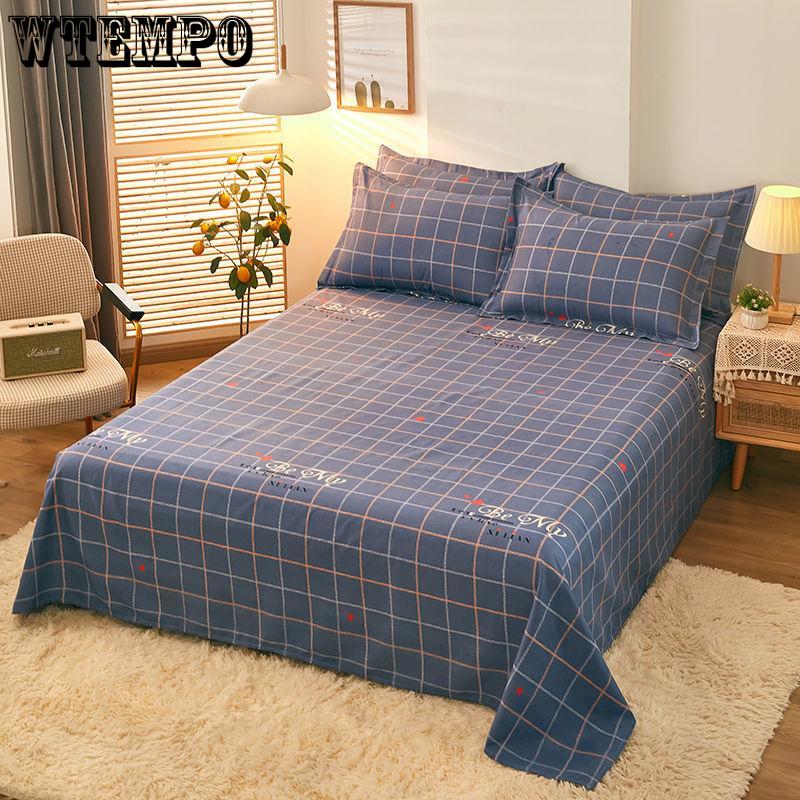 Spring Summer Household Bedding Large Single Piece of Bed Sheet Cotton Single Double Double Printed Bed Sheet
