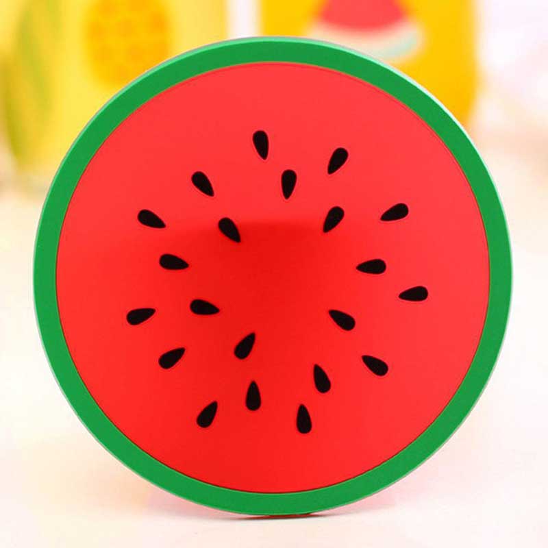 3pcs/5pcs/7pcs Simple Creative Coaster Colorful Jelly Color Fruit Shape Anti-scalding Non-slip Silicone Heat Insulation Pad Water Coaster