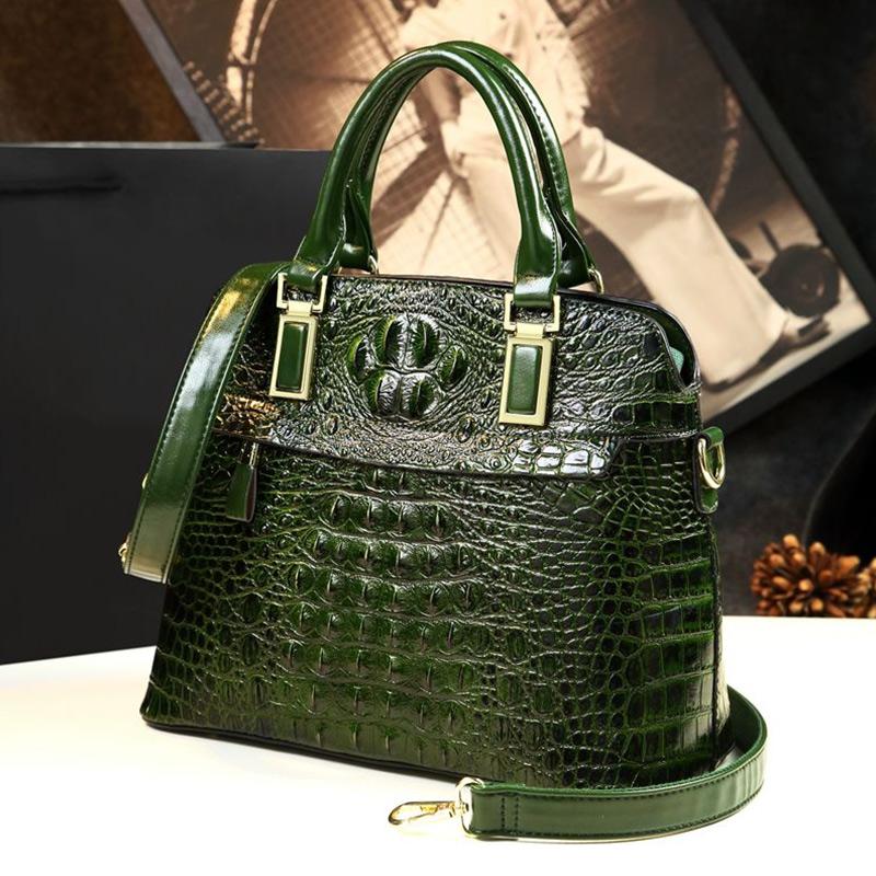 Fashion Large-capacity Lady Bag Crocodile Pattern Atmosphere Female Bag Middle-aged One Shoulder Messenger Handbag Trend