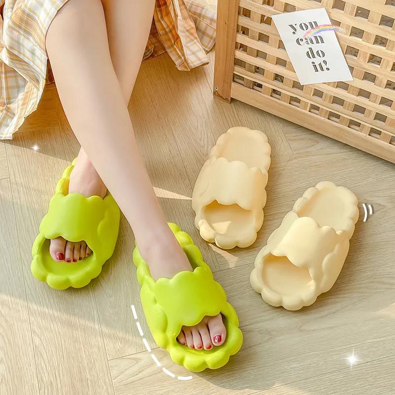 Soft Slippers Women's Summer Home Indoor Thick-bottomed Bathroom Bath Non-slip Couples Household Feces Sense Sandals and Slippers Men