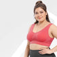 Women's Plus Size Seamless Bra with Pads Solid Color Breathable Bra Hollow Out Sports Yoga No Wire Gathering Vest Bra