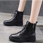 Woman Leather Ankle Boots Lace Up Shoes Woman Short Autumn Winter  Martin boots Platform Heels Working Boots Footwear