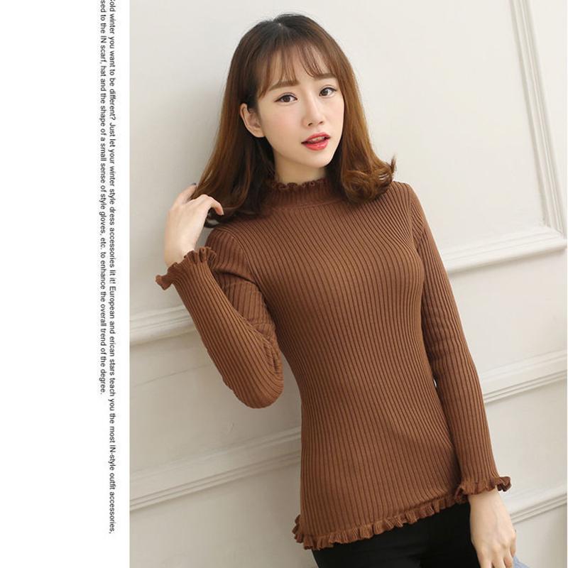 Plus Velvet Thick Warm Sweater Women Fashion Self-cultivation Half-high Neck Pullover Short Base Sweater Elegant Temperament Female Top