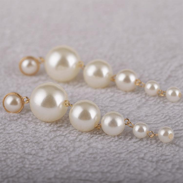 Temperament Ladies Elegant Large Series of Long Strings of Pearl Earrings Long Earrings